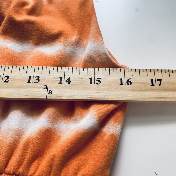 Chicos Dress Size Medium Orange Tie Dye Maxi Sleeveless Summer Sundress - Picture 3 of 4